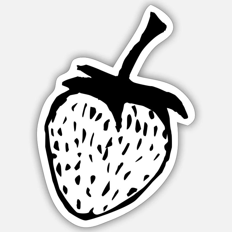 strawberry - Sticker size S (10 x 10 cm) - white matte
