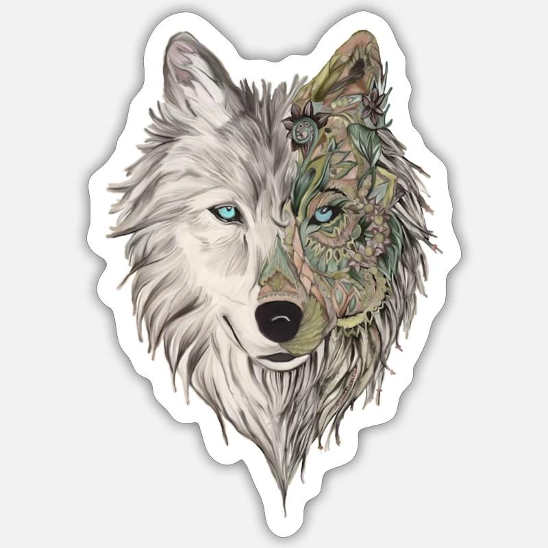 Wolf head Sticker size S (10 x 10 cm)