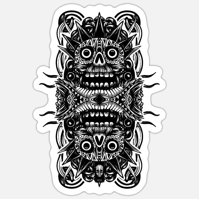 Aztèque - Sticker taille S (10 x 10 cm) - blanc mat