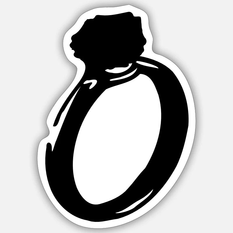 diamond_ring - Sticker taille S (10 x 10 cm) - blanc mat