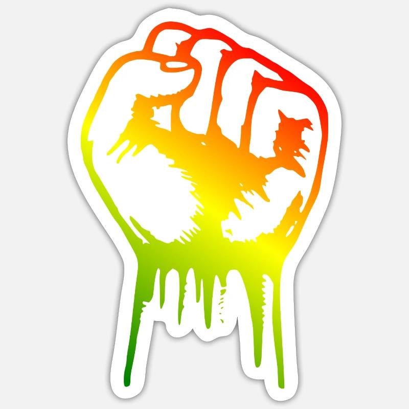 Faust Reggae - Sticker Größe S (10 x 10 cm) - Mattweiß