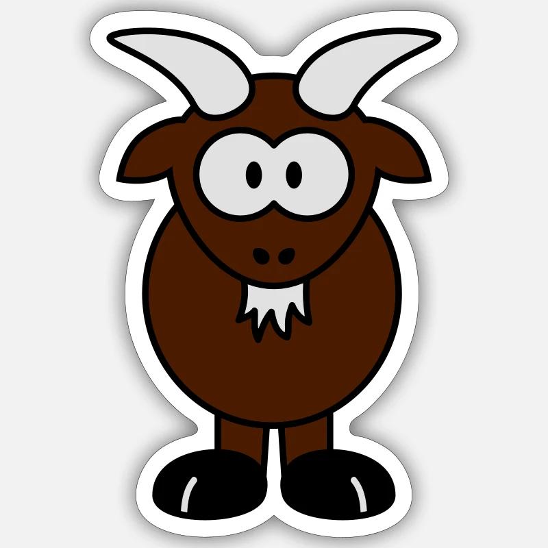 goat - Sticker taille S (10 x 10 cm) - blanc mat