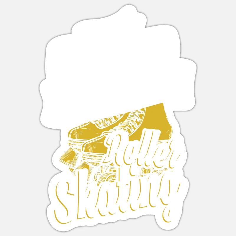 Rollschuhe - Sticker Größe S (10 x 10 cm) - Mattweiß