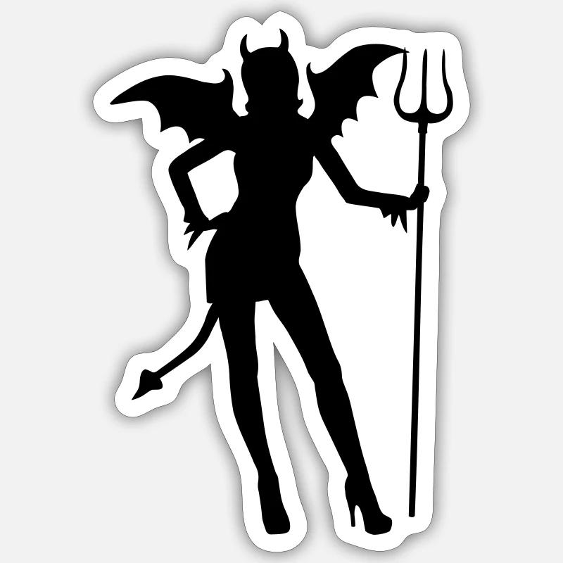 Sexy diablesse - Sticker taille S (10 x 10 cm) - blanc mat