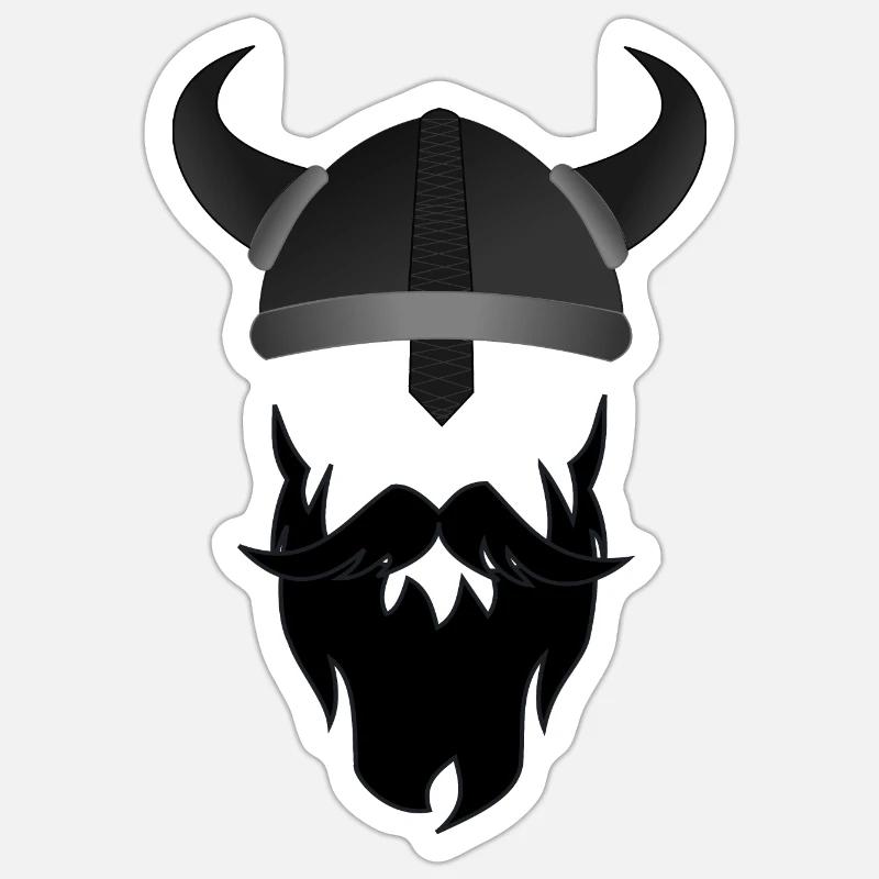 Vikings - Sticker taille S (10 x 10 cm) - blanc mat