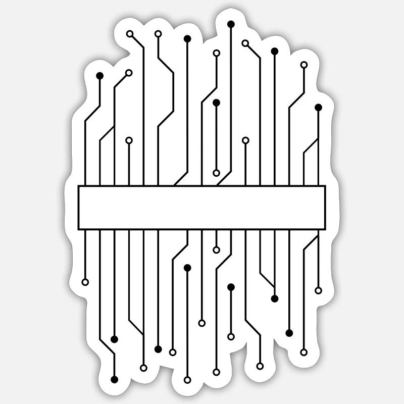schild rahmen text schaltkreis draht daten microch Sticker Größe S (10 x 10 cm)