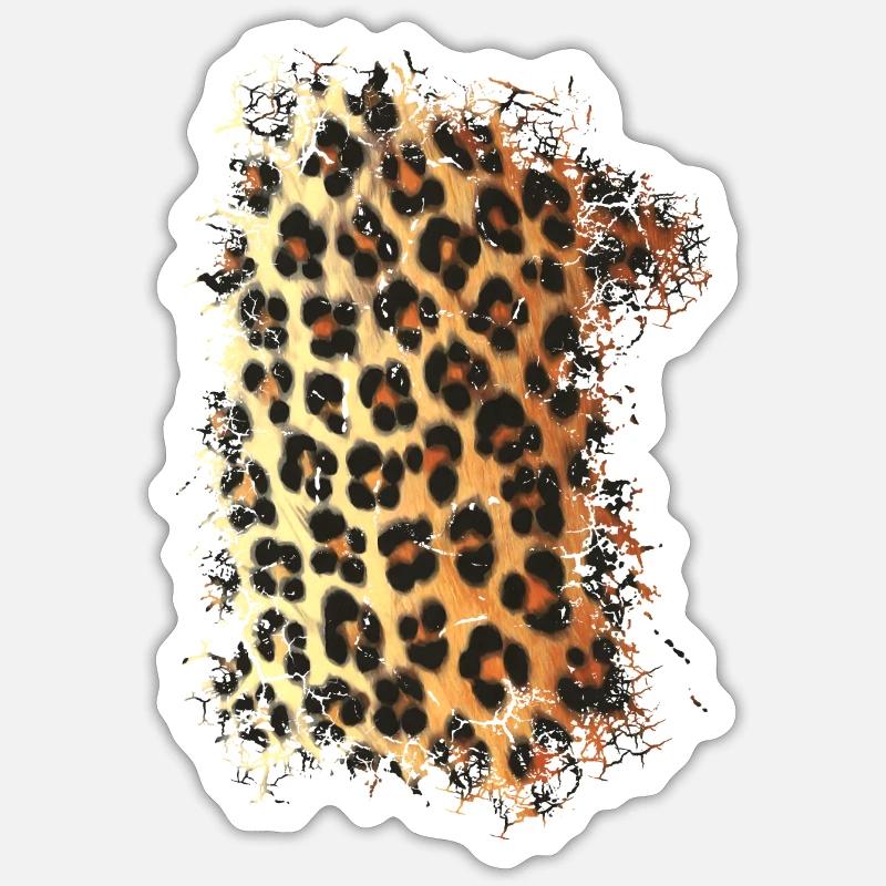 Leopard fur pattern - Sticker size S (10 x 10 cm) - white matte