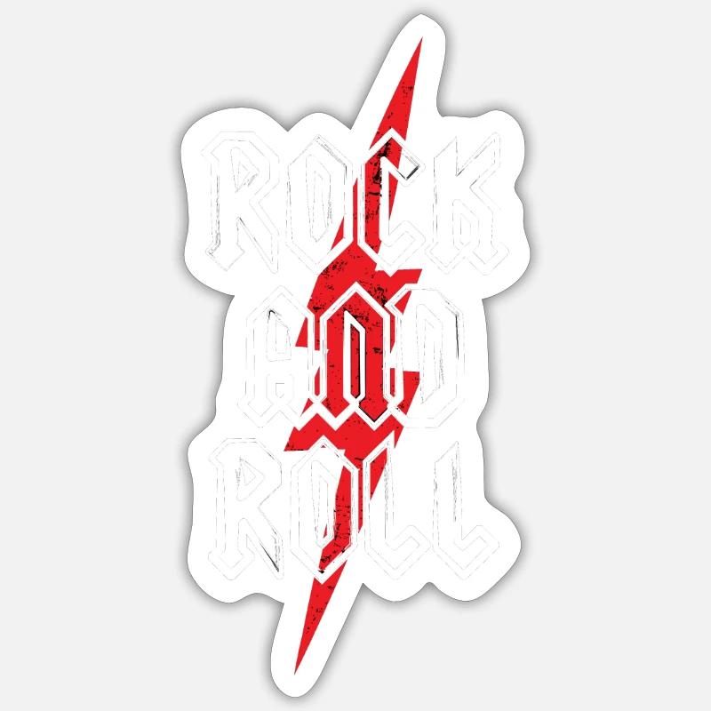 Rock and Roll - Sticker Größe S (10 x 10 cm) - Mattweiß