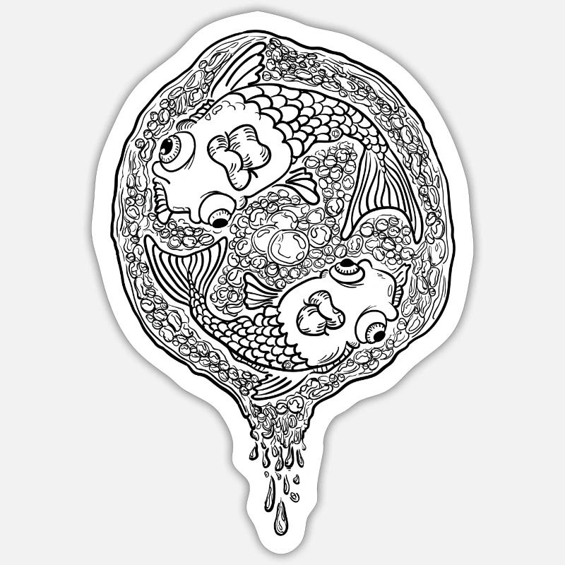 Fisheye - Sticker taille S (10 x 10 cm) - blanc mat