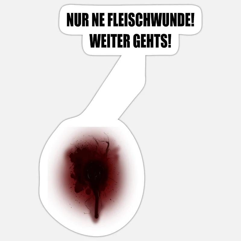 Schusswunde - Sticker Größe S (10 x 10 cm) - Mattweiß