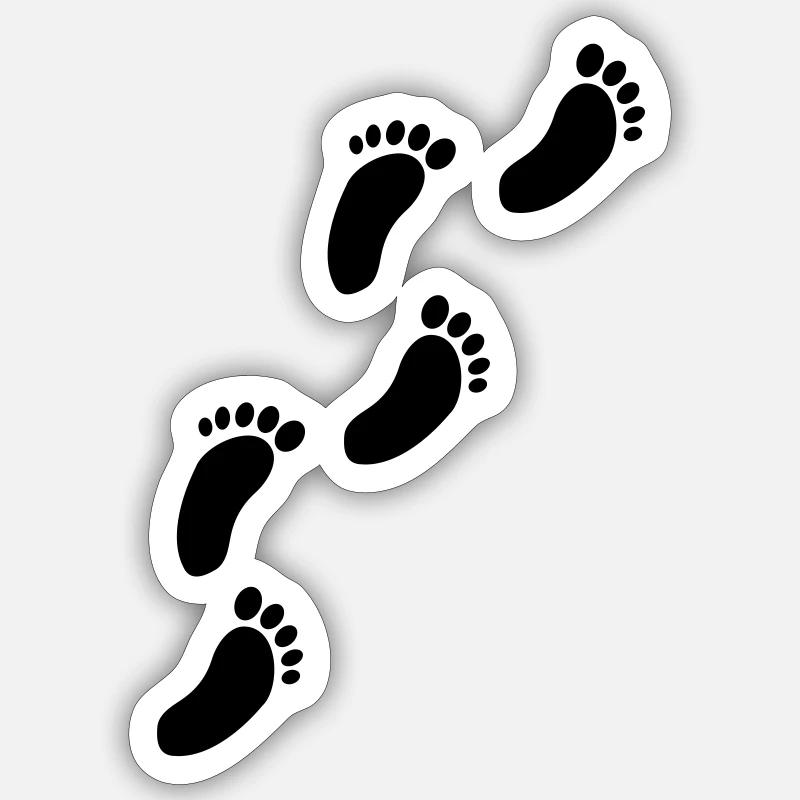 footprints - Sticker size S (10 x 10 cm) - white matte