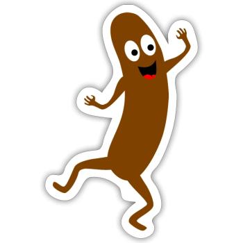 Humorous dancing bratwurst - Sticker size S (10 x 10 cm) - white matte - Front
