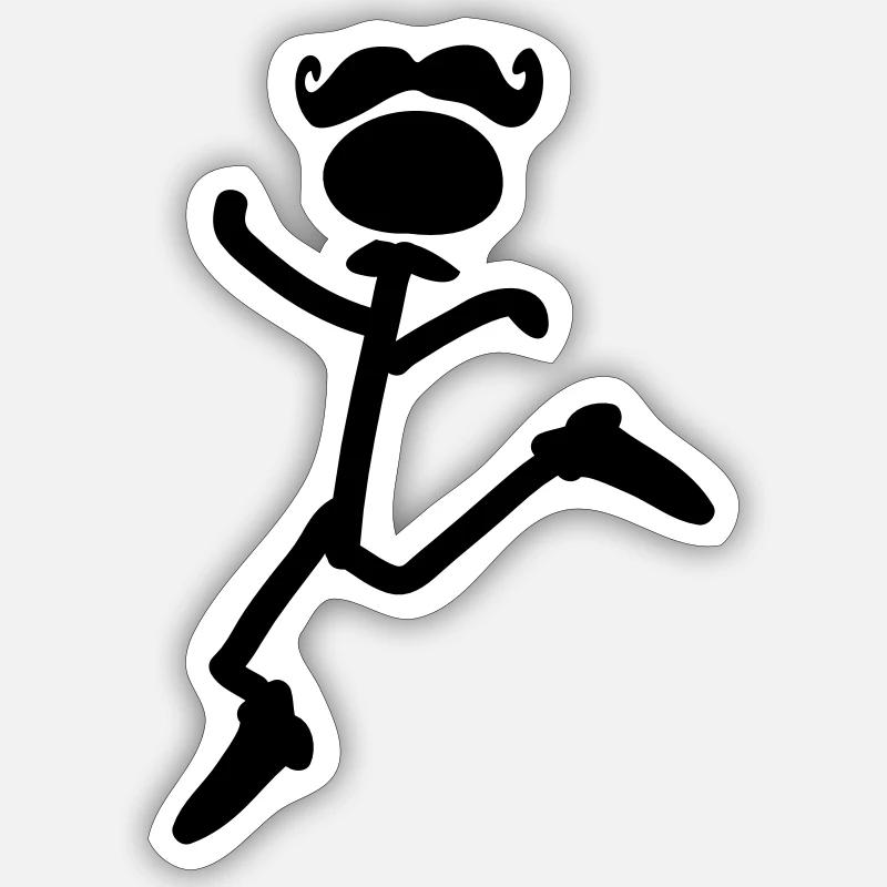 Lustige Haar Junge Tänzer Sticker Größe S (10 x 10 cm)