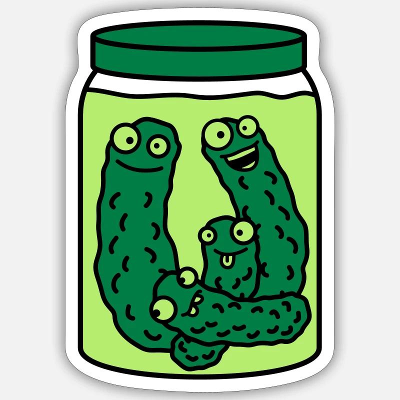 Funny Cucumber Preserving Jar - Sticker taille S (10 x 10 cm) - blanc mat
