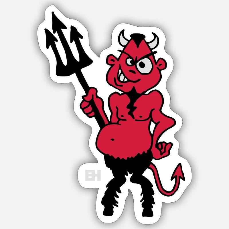 Fat red devil Sticker size S (10 x 10 cm)