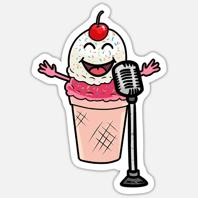 Ein kleiner super Star ein süßes Eis das Singt Sticker Größe S (10 x 10 cm)