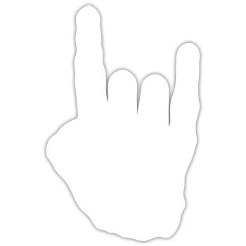 Skeleton Rock Heavy Metal Hand - Sticker size S (10 x 10 cm) - white matte - Front