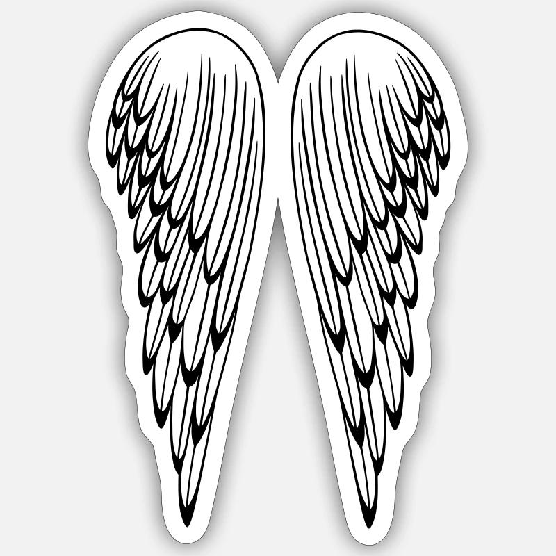 Ailes d'ange, ailes, ange - Sticker taille S (10 x 10 cm) - blanc mat