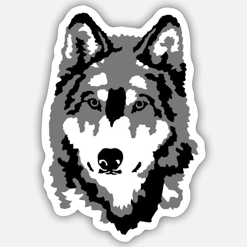 Wolf - Sticker Größe S (10 x 10 cm) - Mattweiß