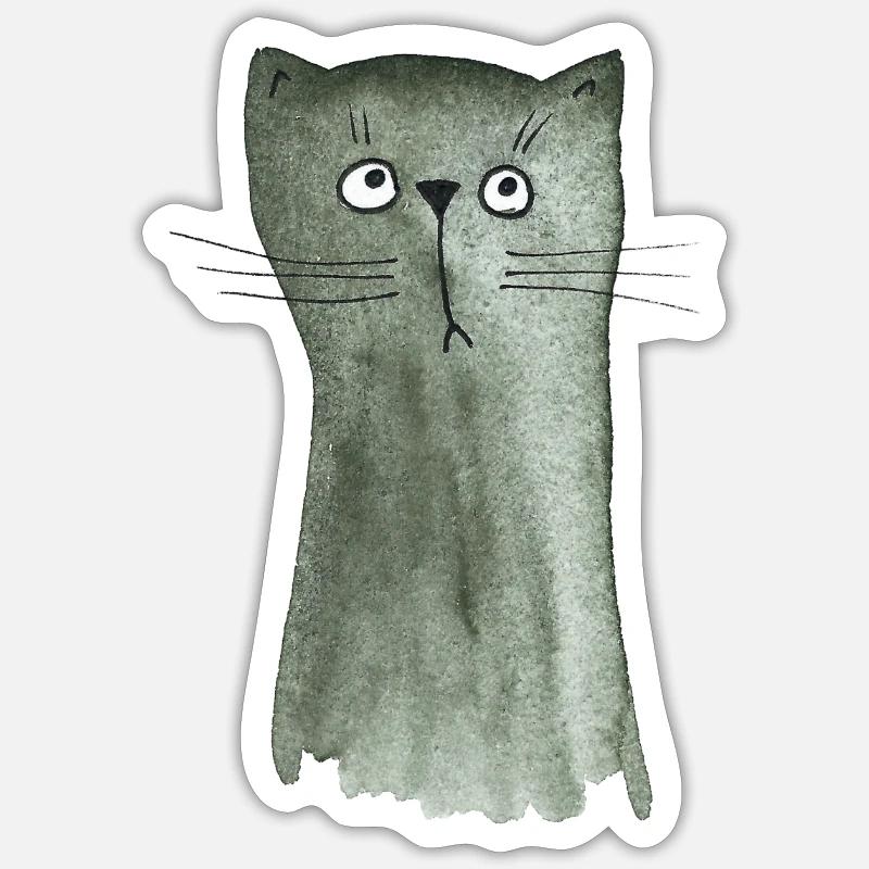 Kitten grey - Sticker size S (10 x 10 cm) - white matte