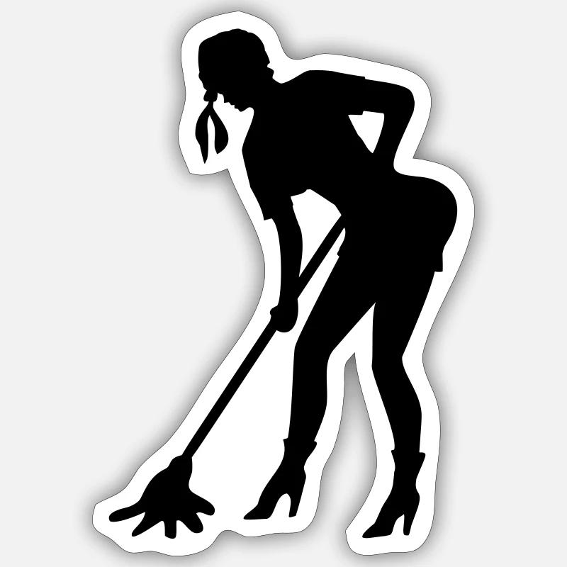femme - Sticker taille S (10 x 10 cm) - blanc mat