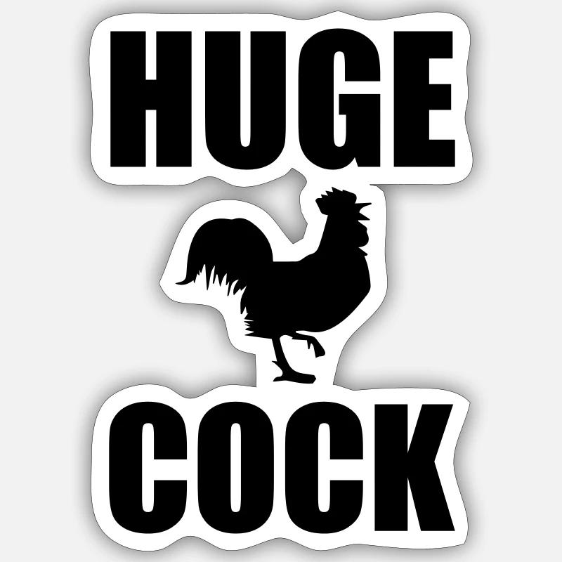 Huge Cock - Sticker taille S (10 x 10 cm) - blanc mat
