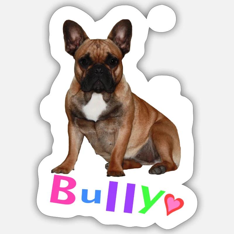 Français Bouledogue - Sticker taille S (10 x 10 cm) - blanc mat