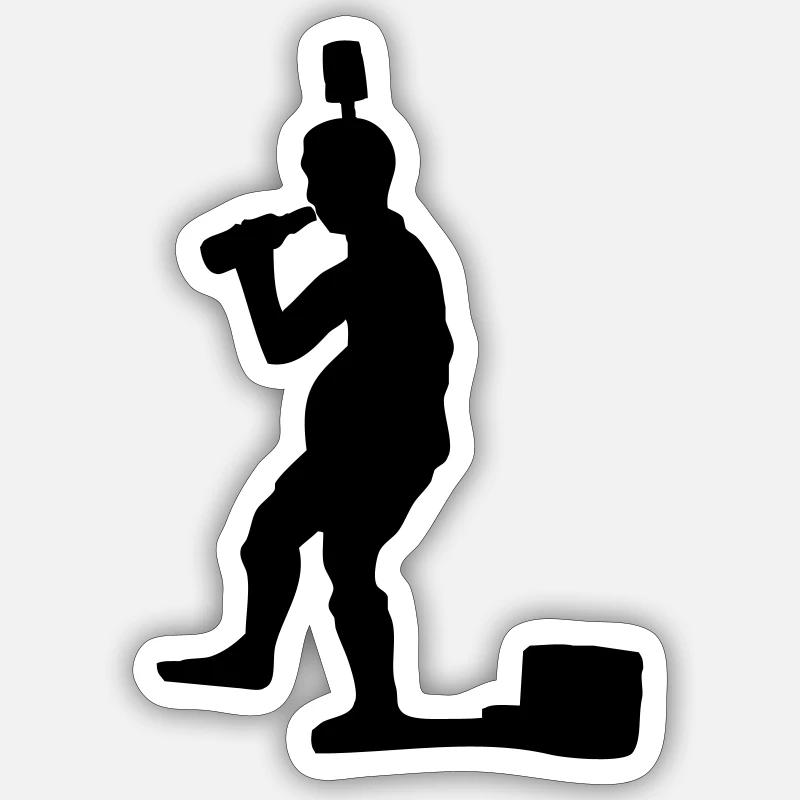 Tipp Kick Figur mit Bierflasche (FS) Sticker Größe S (10 x 10 cm)