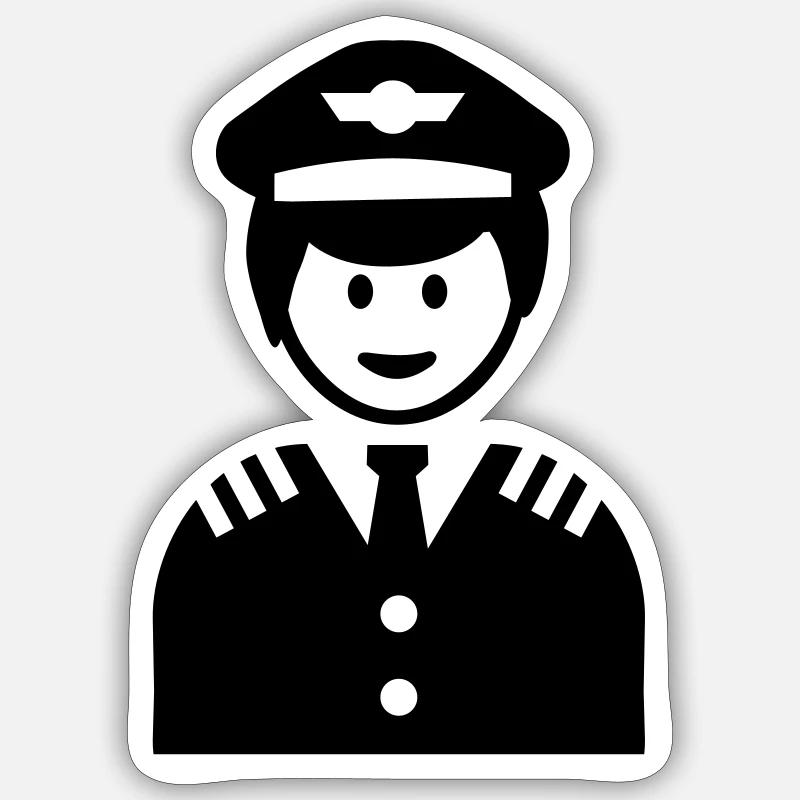 Pilot - Sticker Größe S (10 x 10 cm) - Mattweiß
