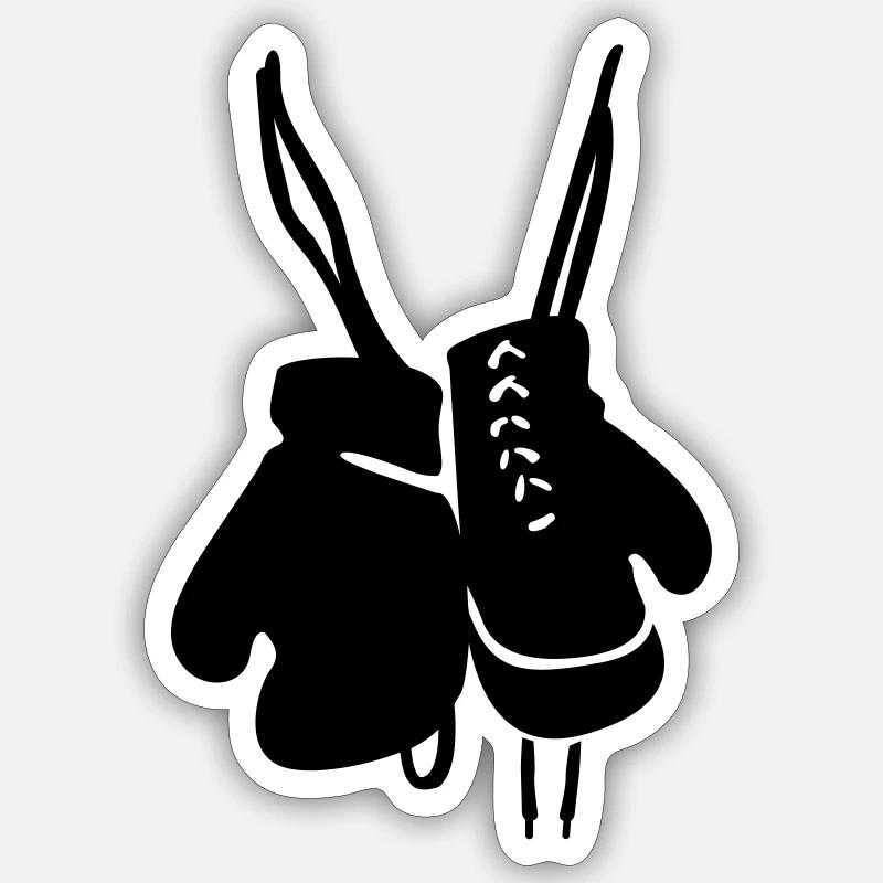 Boxhandschuhe - Sticker Größe S (10 x 10 cm) - Mattweiß