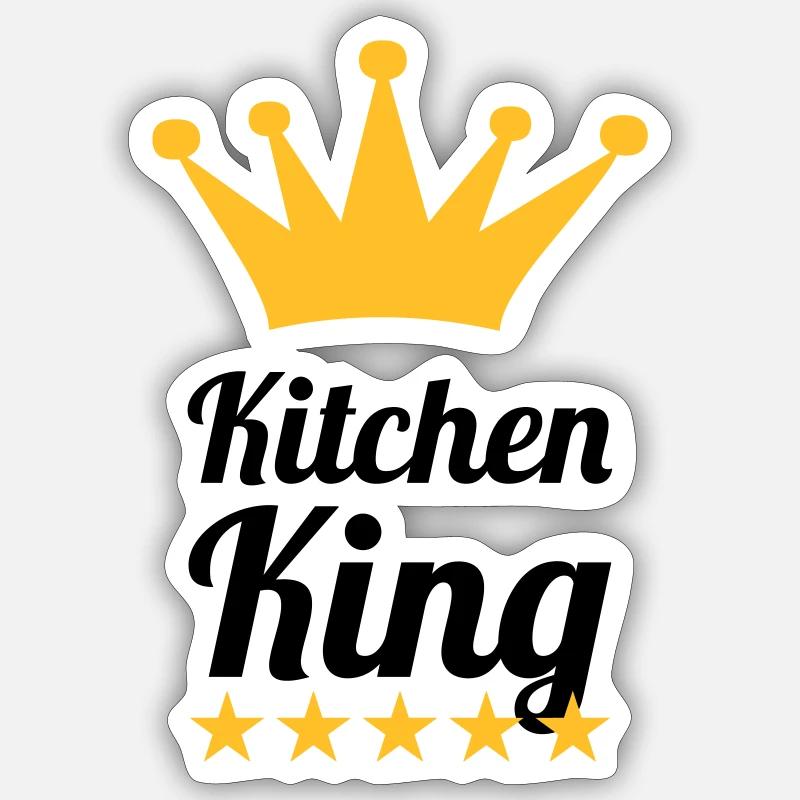 Kitchen King - Sticker taille S (10 x 10 cm) - blanc mat