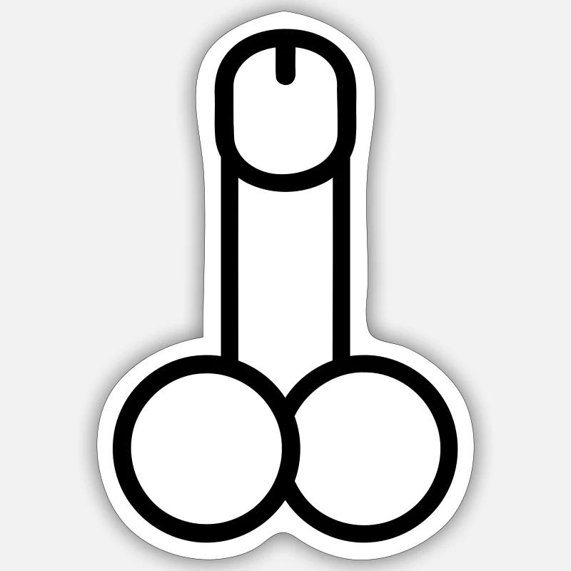 Penis - Sticker taille S (10 x 10 cm) - blanc mat