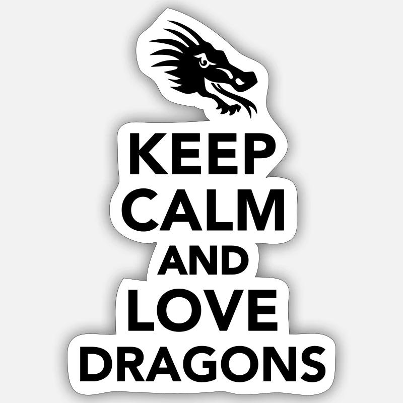Drachen - Sticker Größe S (10 x 10 cm) - Mattweiß