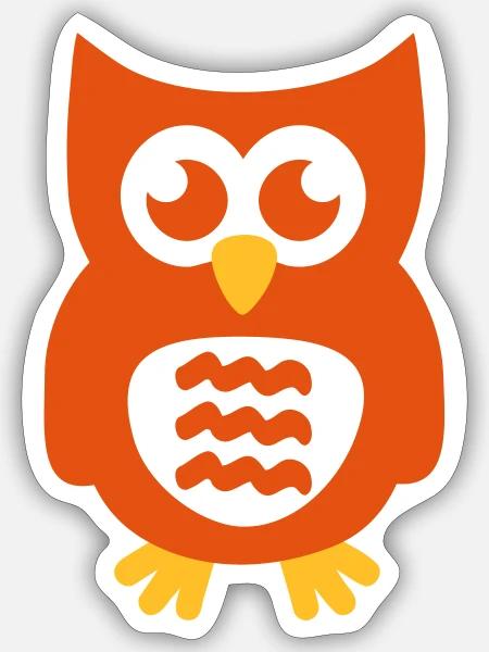 Eule - Sticker Größe S (10 x 10 cm) - Mattweiß