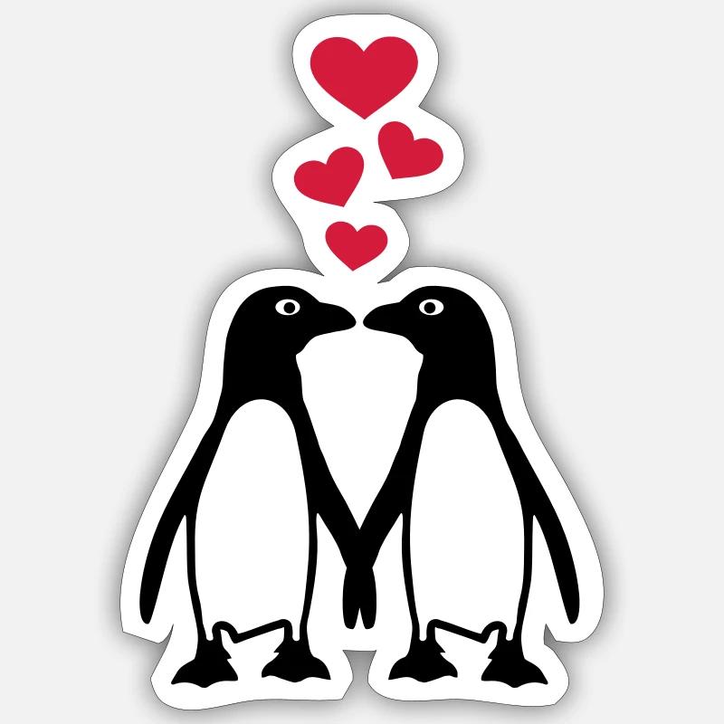 Pinguin - Sticker Größe S (10 x 10 cm) - Mattweiß