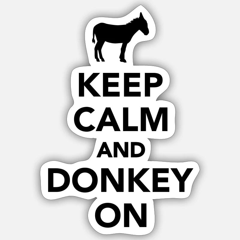 Keep calm and Donkey on Sticker taille S (10 x 10 cm)