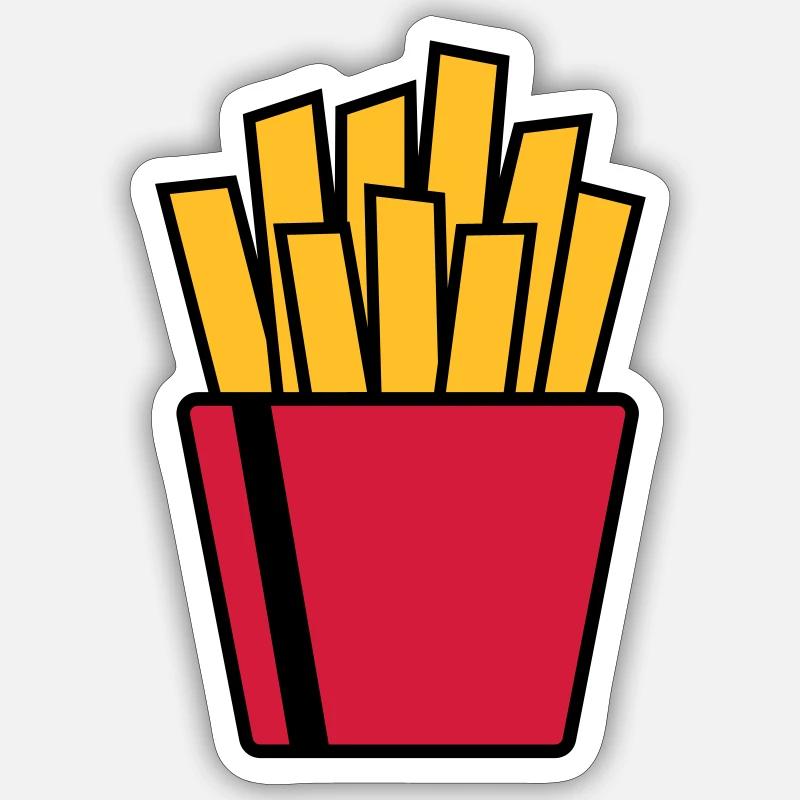 Frites - Sticker taille S (10 x 10 cm) - blanc mat