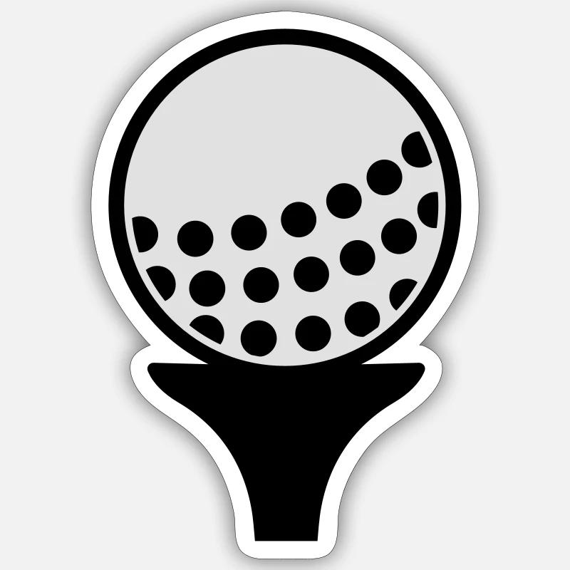 Golfball - Sticker Größe S (10 x 10 cm) - Mattweiß