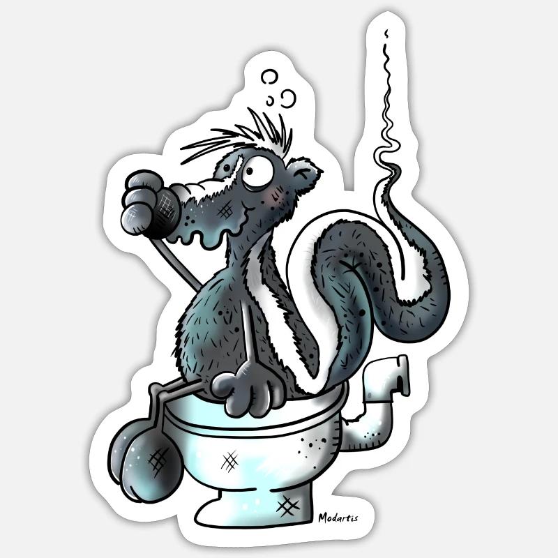 Sentir Mouffette - Sticker taille S (10 x 10 cm) - blanc mat
