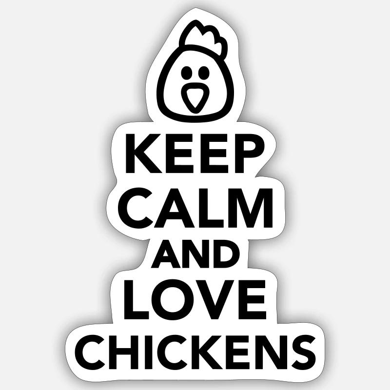 Huhn - Sticker Größe S (10 x 10 cm) - Mattweiß