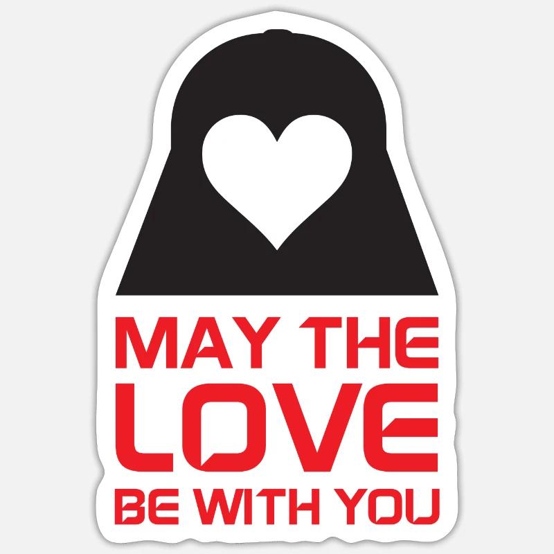 Que l'amour soit avec toi - Sticker taille S (10 x 10 cm) - blanc mat