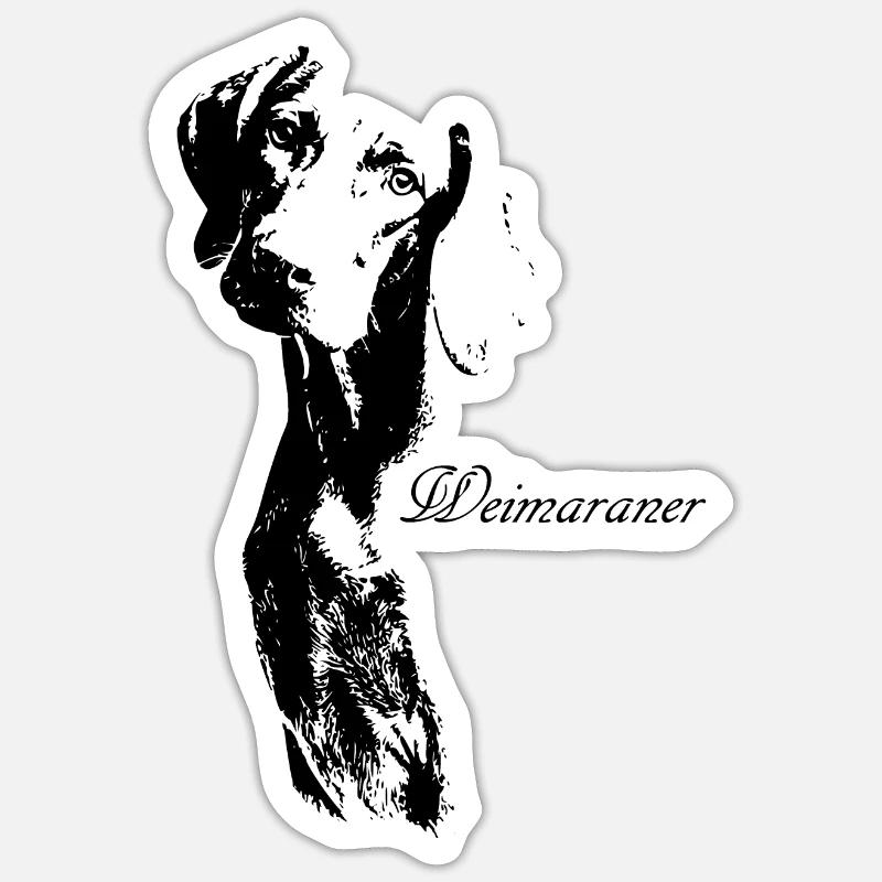 Weimaraner - Sticker Größe S (10 x 10 cm) - Mattweiß