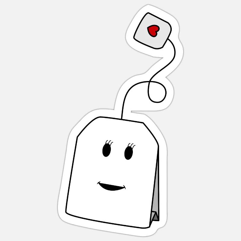 Teebeutel - Sticker Größe S (10 x 10 cm) - Mattweiß