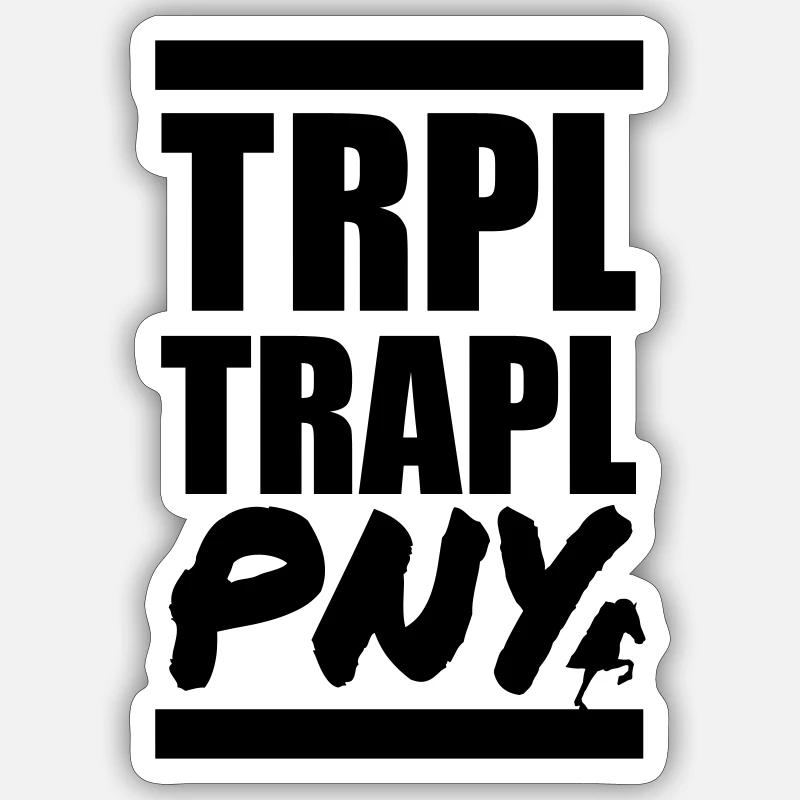 TRIPLE PONEY TRAPPON Sticker taille S (10 x 10 cm)