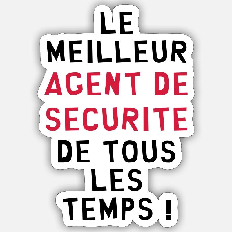 Agent de Sécurité / Surveillance / Vigile / Chien - Sticker taille S (10 x 10 cm) - blanc mat