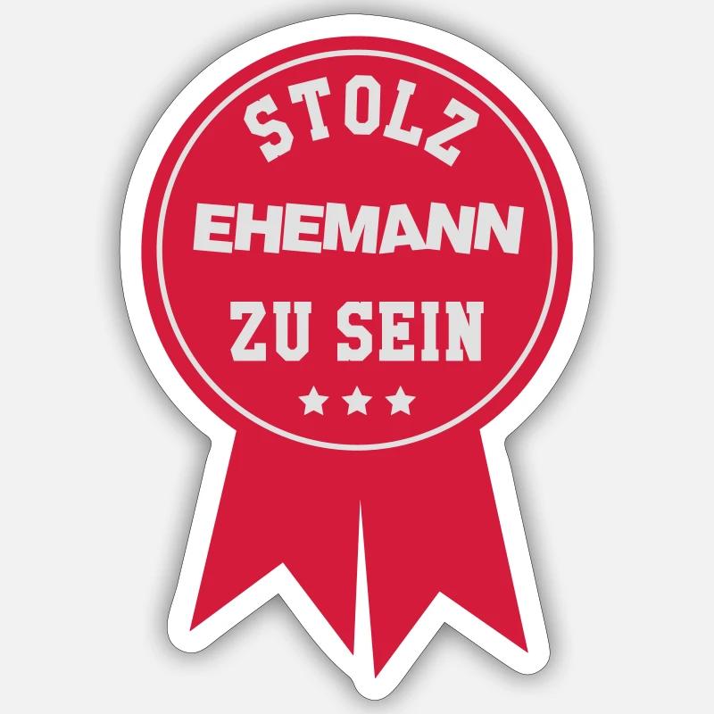 Ehemann / Ehe / Bräutigam / Liebling / Liebhaber - Sticker Größe S (10 x 10 cm) - Mattweiß