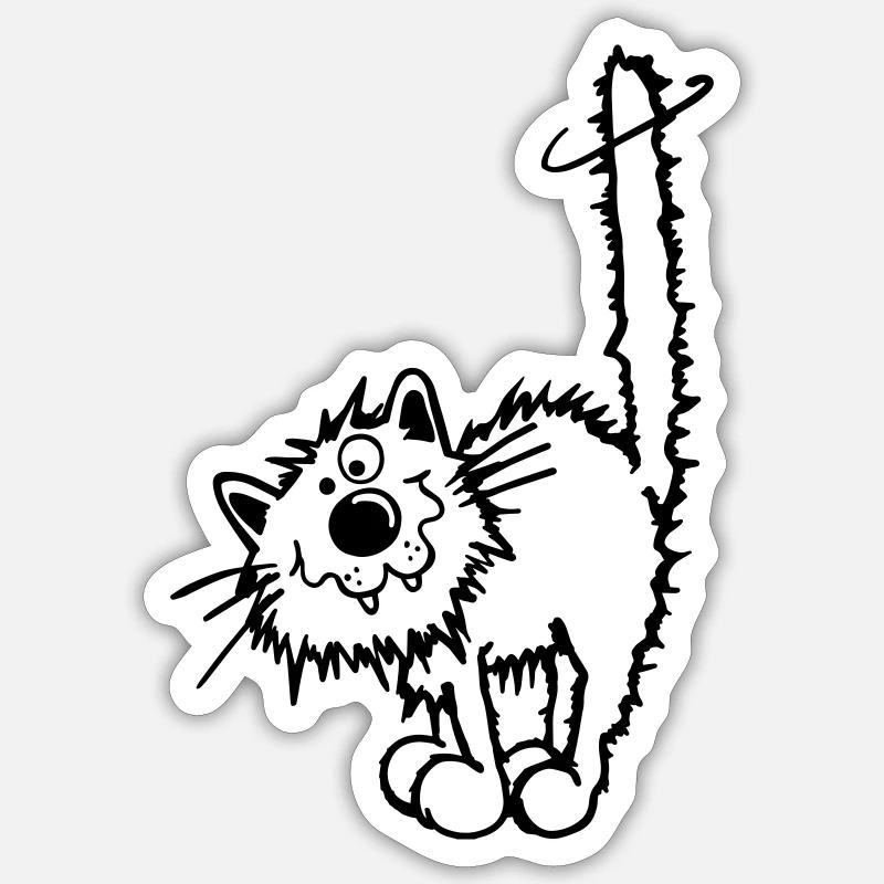 Liebe Katze - Sticker Größe S (10 x 10 cm) - Mattweiß