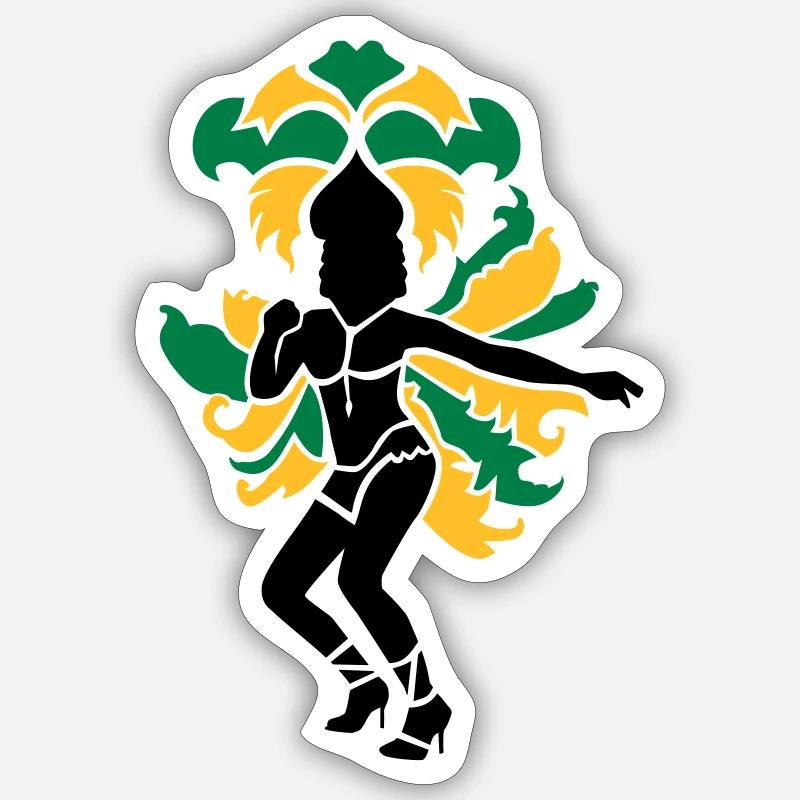 Samba - Sticker Größe S (10 x 10 cm) - Mattweiß