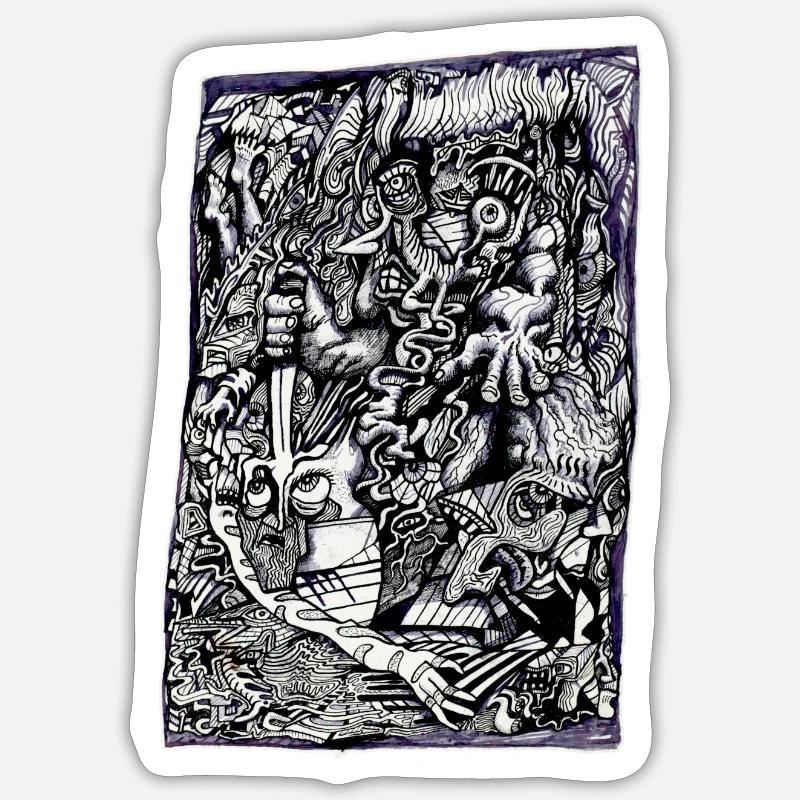 Alpha-Krieger - Sticker Größe S (10 x 10 cm) - Mattweiß