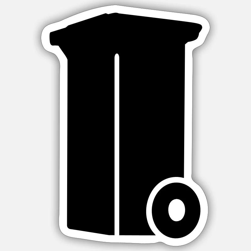 Mülltonne - Sticker Größe S (10 x 10 cm) - Mattweiß